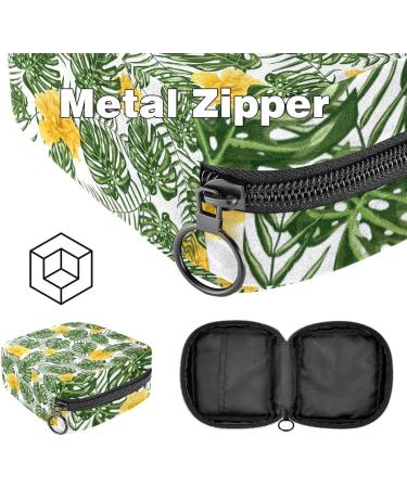 Shop Tropical Green Leaf Women's Binding Bags - Large Menstrual Cup Pocket Zippered Periodic Insoles Panty Lip Inlays & Tampons - Multicolor 4.7x6.6x6.6 | International Shipping Available - Buy Online on GoSupps.com