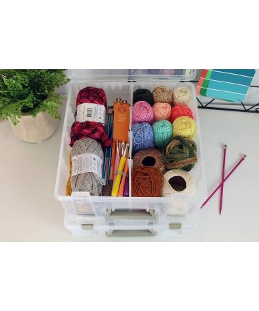ArtBin 6990SO Double Deep Super Satchel with Removable Dividers, Clear/Gold - Large Portable Art & Craft Storage - Buy Online on GoSupps.com