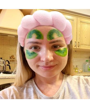 HOYDATE Puffy Spa Headband for Women - Pink | Soft & Padded Hairband for Makeup Removal, Shower, Skincare - Non Slip Sponge & Terry Towel Hair Band - Buy Online on GoSupps.com