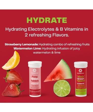 Amazing Grass Electrolyte Tablets Fizzy Greens Water Flavoring - Hydrating Watermelon Lime - 60 Count (Pack of 6) - Buy Online on GoSupps.com