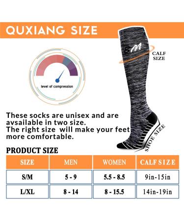 QUXIANG Compression Socks for Men & Women - 15-20 mmHg for Nursing Running Travel & Edema | Small/Medium Multiple Colors - Buy Online on GoSupps.com