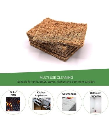 Biodegradable Natural Coconut Fiber and Rubber Latex Kitchen Scouring Pads Compostable Eco-Friendly Scrubber Non-Scratch Plastic-Free Scrubbers for Dishes and Cleaning 6 Pack - Buy Online on GoSupps.com