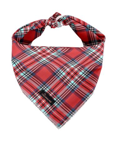 Aring pet dog bandana Christmas dog bandanas boy and girl dogs necker cloth red checked dog triangle bibs for small to large dogs and cats l red checked
