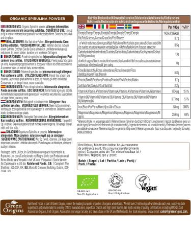 Rainforest Foods Organic Spirulina Powder 400g - Superfood Supplement (1 Pack) - Buy Online on GoSupps.com