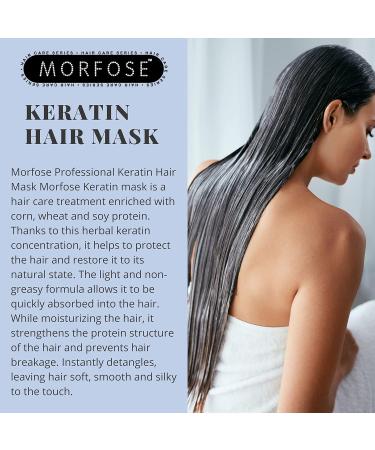 Morfose Keratin Hair Mask for Curls Frizzy & Bleached Hair - Deep Conditioning Treatment for Color Treated, Dry, and Damaged Hair - Enhances Elasticity - 16.9 Fl Oz/500ml - Buy Online on GoSupps.com