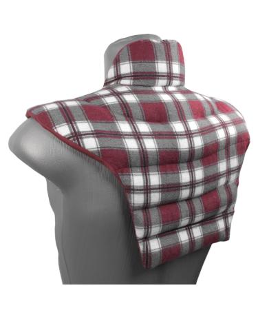 Neck pillow HWS - Neck + shoulders + back - grape seed pillow - neck pillow heat pad flannel check-red grape seeds