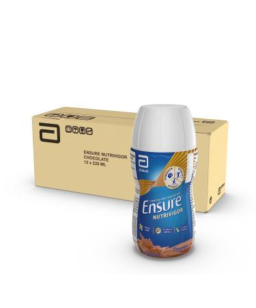 Ensure NutriVigor Nutritonal Shake 220ml x 12 Chocolate Flavour Support Strength Energy and Immunity|Food supplement with Protein 27 Vitamins and Minerals |With Vitamin D Vitamin C and Vitamin B Chocolate 220 ml (Pack of 12)