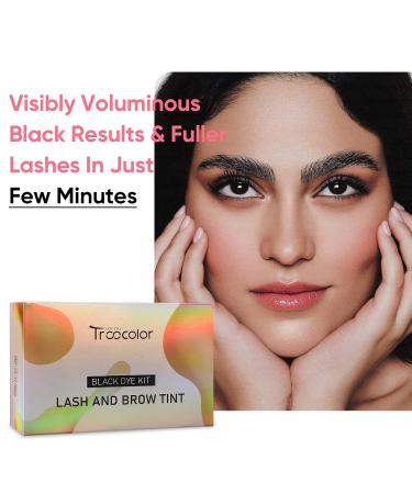 Buy Black Eyelash Dye Kit Salon-Grade Tinting Tools for Natural Voluminous Home DIY Color - Buy Online on GoSupps.com