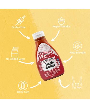 Skinny Food Co Sugar Free Ketchup 425ml - Virtually Zero Calorie Tomato Sauce - Vegan & Keto-Friendly - Sugar Free Tomato Ketchup Sauce - Gluten Free - Buy Online on GoSupps.com