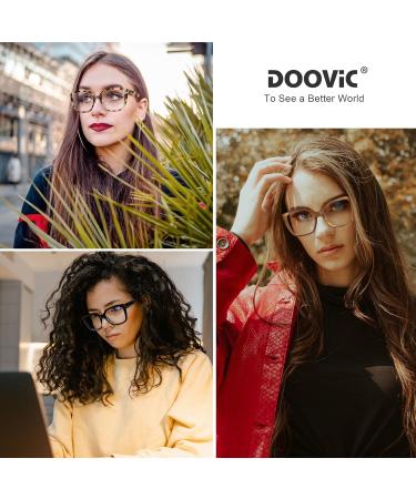 DOOViC Blue Light Filter Glasses for Women - Oversize Modern Reading Glasses JS028 028c1 in Black Strength 1.25x - Shop Internationally! - Buy Online on GoSupps.com