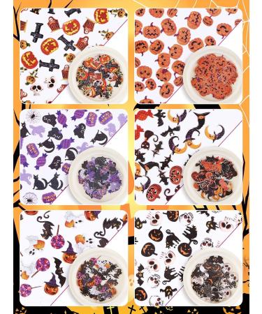 Kalolary 12 Boxes 3D Halloween Nail Art Sequin Stickers Holographic Halloween Witch Pumpkin Bat Sequins for Acrylic Nails DIY Manicure Sequin for Nail Art Decoration - Buy Online on GoSupps.com