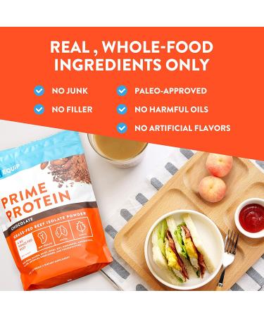 Equip Foods Prime Protein - Grass-Fed Isolate Beef Protein Powder - Chocolate - 1.7 lbs | Paleo & Gluten-Free Formula for Tissue Repair - Buy Online on GoSupps.com