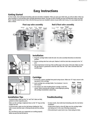 Fluidmaster 8300 Flush 'n Sparkle Automatic Toilet Bowl Cleaning System with Bleach Cartridge - Buy Online on GoSupps.com