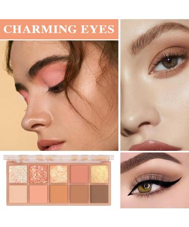 10 Colors Eyeshadow Palette Matte Nude Eye Makeup Palette Ultra-Blendable Long Lasting High Pigmented Waterproof Nudes Neutral Smooth Eye Shadow Palette for Women Natural Charming Looking #01 1# - Buy Online on GoSupps.com