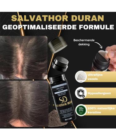 SD SALVATHOR DURAN Salvathor Hair Fibers Duran 25 g Pack 3 Units Hair Fiber + Applicator + Comb Black - Buy Online on GoSupps.com