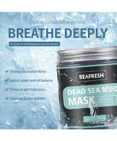 Natural Dead Sea Mud Mask with Headband & Brush - Detox Treatment for Face and Body, Pore Minimizing, Purifying, Acne & Blackhead Removal - Suitable for Oily Skin - Buy Online on GoSupps.com