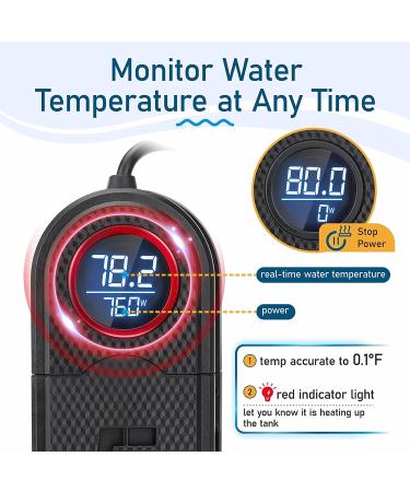 Hygger Energy Saving Titanium Aquarium Heater 500W Digital Submersible | Auto Shut Off, Overheat Protection | for 60-120 Gallon Tank - Buy Online on GoSupps.com