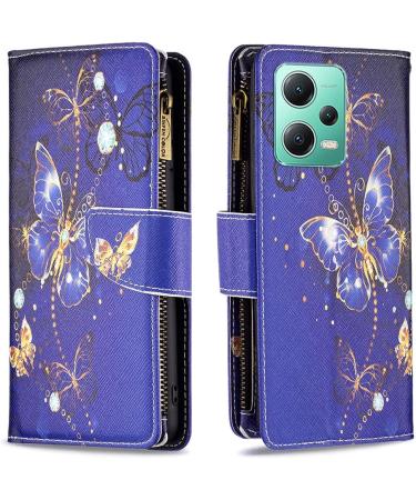 VQWQ Mobile Phone Case for Xiaomi Redmi Note 12 5G & Poco X5 - Protective Leather Folding Case with Lanyard & Magnetic Closure - Butterfly Design - Buy Online on GoSupps.com