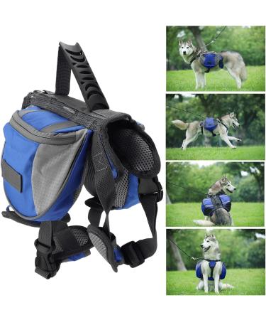 Pssopp Dog Saddle Bags - Nylon Hound Travel & Camping Backpack with Reflective Features - Breathable Dog Backpack with Pocket (Small) - Buy Online on GoSupps.com