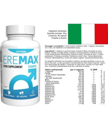 Eremax Forte - 60 Capsules | Boost Male Performance & Vitality - Buy Internationally - Buy Online on GoSupps.com