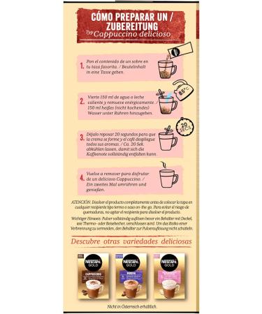 NESCAF Gold Typ Cappuccino Decaffeinated - Sticks (6 x 10 x 12.5g) - Buy Online on GoSupps.com