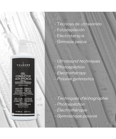 Valquer Body & Facial High Efficiency Conductive Gel 1000ml - For Professional Ultrasound, Electrotherapy, RF, Cavitation, IPL, Laser - Pack of 1 - Buy Online on GoSupps.com