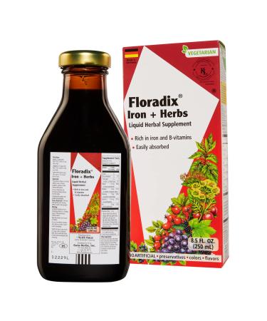 Gaia Herbs Floradix Iron + Herbs Liquid Herbal Supplement 8.5 fl oz (250 ml)