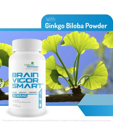 Brain Vigor Smart Brain Booster - Extra Strength Support for Focus Health and Memory - Improved Formula Made with Lion's Mane Mushroom & Ginkgo Biloba - Our Best Brain Vigor Smart Pills - Buy Online on GoSupps.com