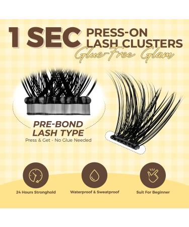 Buy LASHVIEW Self Adhesive Lash Clusters - No Glue Needed DIY Eyelash Extension Kit (10-16mm) with Tweezers | International Shipping Available - Buy Online on GoSupps.com