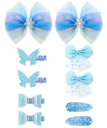 Gootty Frozen Hair Clips Princess Hair Bows for Girls Toddlers 10 PCS in Pairs Girls Hair Accessories for Theme Park Party