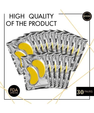 30 Pairs 24K Gold Under Eye Patch - Collagen Eye Mask for Anti-Wrinkles & Dark Circles - Buy Online on GoSupps.com