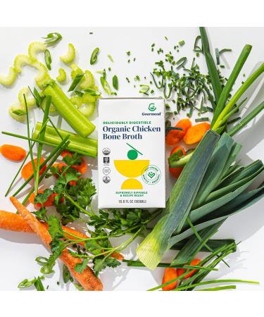 Gourmend Foods Organic Chicken Bone Broth | Low FODMAP Certified | Digestible & Gut Friendly | No Garlic or Onion | Unsalted & Preservative-Free | 16.9oz (3 Pack) - Buy Online on GoSupps.com