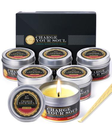 Set of 6 Scented Candles 21oz Soy Candles Rose & Sandalwood and Oud Wood Candle Gift Set for Men & Women | Strong Scented Candles for Home Scented Aromatherapy Easter Day Candles Gifts