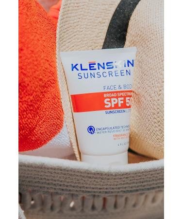 Klenskin SPF 50 Vegan Sunscreen Face & Body Lotion 4oz - Broad Spectrum UV Protection for Adults & Kids - Buy Online on GoSupps.com
