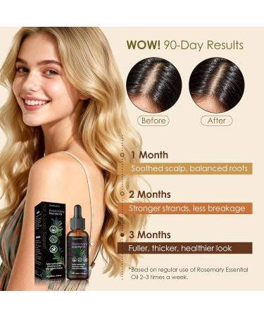 Gzarcwv Rosemary Essential Oil 60ml | Scalp Care & Hair Nourishing Oil | Plant-Based Formula for Stronger-Looking, Smoother Hair | Daily Scalp Massage & Hair Care - Buy Online on GoSupps.com