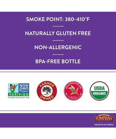 Pompeian USDA Organic Smooth Extra Virgin Olive Oil 48 FL. OZ. - First Cold Pressed, Delicate Flavor, Ideal for Saut ing & Stir-Frying - Buy Online on GoSupps.com