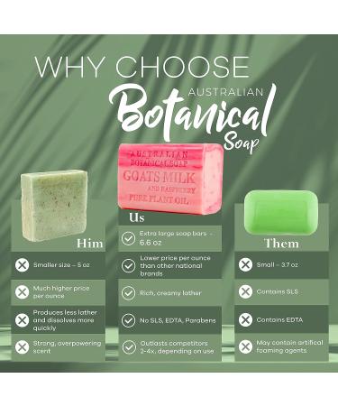Australian Botanical Goats Milk Soap with Raspberry 6.6 oz | Shea Butter Enriched | All Skin Types | 1 Count - Buy Online on GoSupps.com