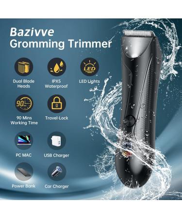Buy Waterproof Pubic Hair Trimmer for Men - Manscape Groin & Body Shaver with Ceramic Blades LED Display & USB Rechargeable Dock - Buy Online on GoSupps.com
