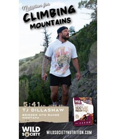WILD SOCIETY Grass Fed Whey Protein Powder with Superfood Mushrooms - 25g Clean Protein No Added Sugar Non-GMO Gluten-Free Vanilla Bean - 17.5 oz - Buy Online on GoSupps.com