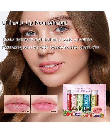 6 Pack Fruit Lip Balm Set - Vitamin E Enriched Moisturizing Lip Care with Natural Honey Aloe Vera & Coconut Oil Assorted Flavors for Soft Lips & Perfect Lip Primer - Buy Online on GoSupps.com