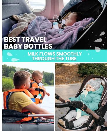 Skywin Self Feeding Baby Bottle 8oz with Straw | Anti Colic, Convenient Feeding | Green - Buy Online on GoSupps.com