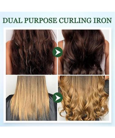 Travel Curling Iron 1 Inch Mini | 2-in-1 Ceramic Wand & Flat Iron | Fast Heat-Up | Travel Size Curler for All Hair Types - Mint Green - Buy Online on GoSupps.com