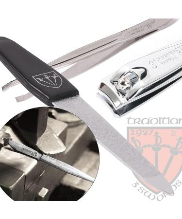 3 Swords Germany Professional Manicure Pedicure Kit in Leather Case (Black) - Buy Online on GoSupps.com