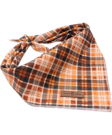 Lionet Paws Dog Bandana Headscarves | Triangular Scarf for Small Medium & Large Dogs | Orange & Black Checked Design - International Shipping Available - Buy Online on GoSupps.com