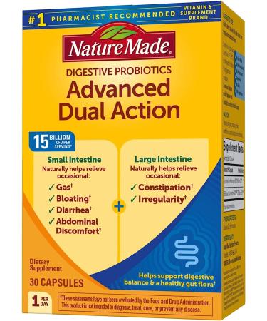 Nature Made Digestive Probiotics Advanced Dual Action - 30 Capsules - Buy Online on GoSupps.com