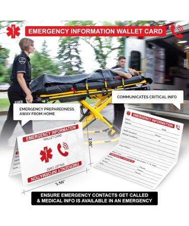 Emergency Information Wallet Cards (5 Pack) - Bi-Folding High Gloss Cardstock Exterior - Buy Online on GoSupps.com