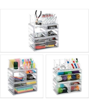 Relaxdays Acrylic Makeup Organizer - 21 Compartment Cosmetic Tower for Lipstick & Nail Polish - Clear Storage Solution for Beauty Essentials - Buy Online on GoSupps.com