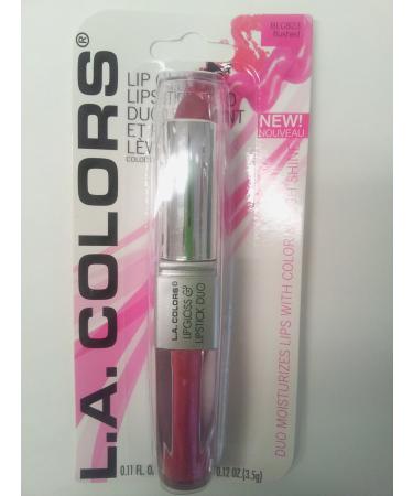 LA Colors Lip Gloss & Lipstick Duo  Moisturizes lips with natural color & high Shine  BLC823 Flushed