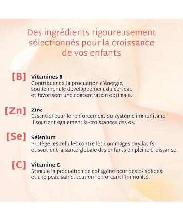 Mium Lab Children's Multivitamins Growth Reduces Physical and Mental Fatigue - 10 (Vitamins B and C) and Minerals (Senium and Zinc) - 21 Day Cure - Sugar-free Gummies - Made in France - Buy Online on GoSupps.com