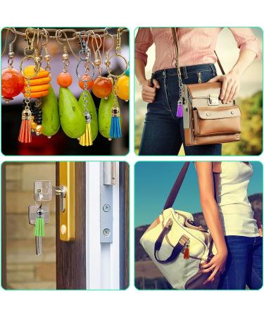 Duufin 200 Pieces Keychain Tassels Bulk - Colorful Leather Tassel Pendants for DIY Crafts - Gold and Silver - Buy Online on GoSupps.com